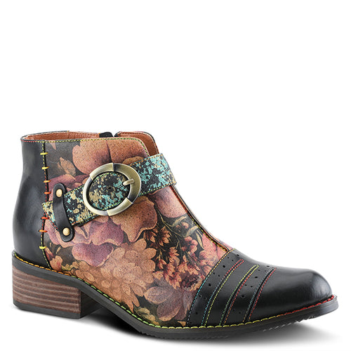 L'Artiste Georgiana Black Floral Booties