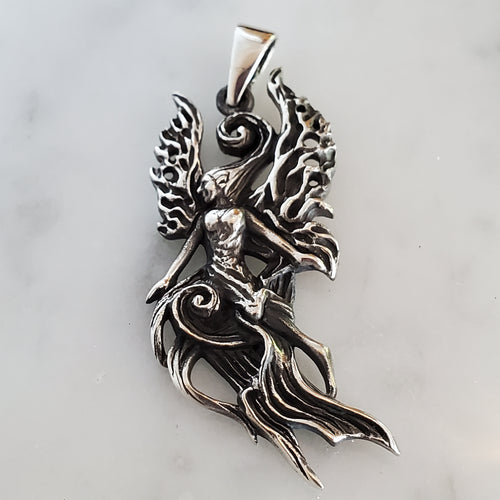 Fairy Amulet .925 Sterling Silver Charm Pendant