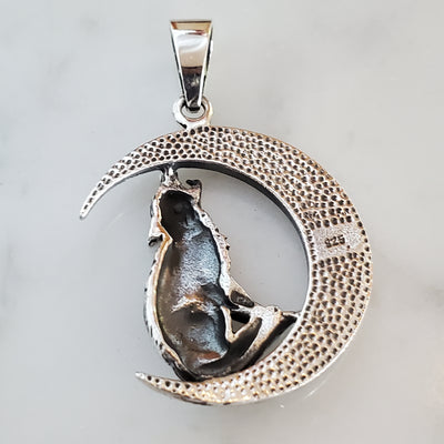 Wolf Moon Amulet .925 Sterling Silver Charm Pendant