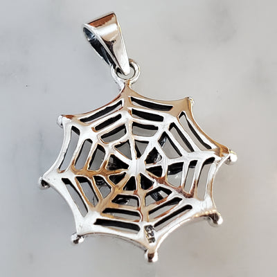 Spider Charm .925 Sterling Silver Gothic Pendant