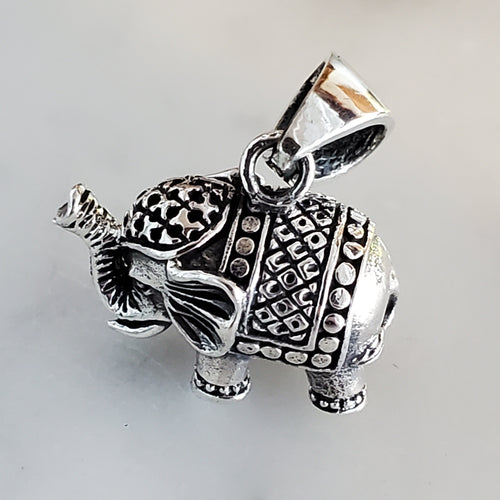 Elephant .925 Sterling Silver Charm 3D Pendant