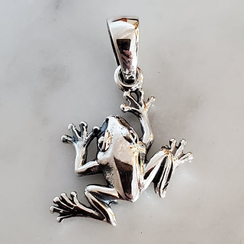 Frog Pendant .925 Sterling Silver Charm
