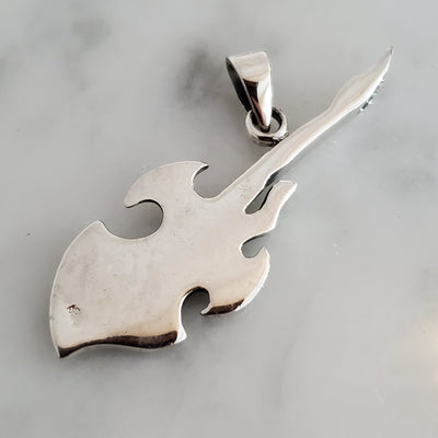 Guitar Amulet .925 Sterling Silver Musician Charm Pendant