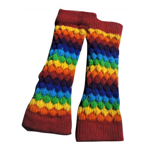 Rainbow Wool Leg Warmers