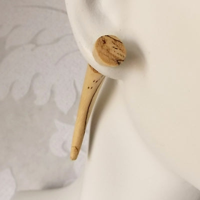 Small Taper Fake Gauge Earrings Wood Split Plug Summer Jewelry