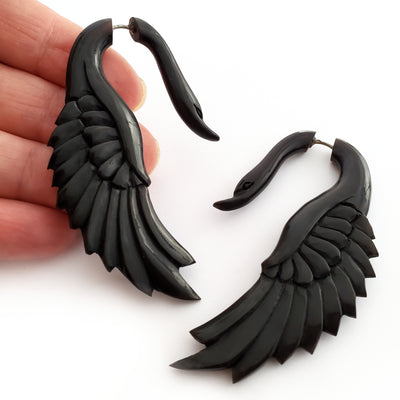 Black fake deals gauge earrings