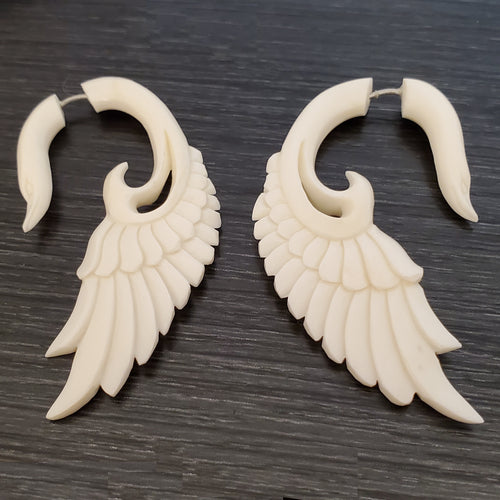 Swan Fake Gauge Earrings Split Plug Yoga Yogi Jewelry