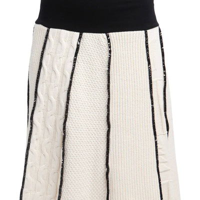 Women's Cotton Sweater Knit Textured Skirt - Medium