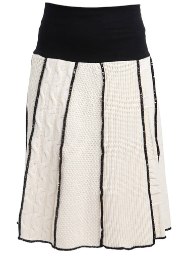 Women's Cotton Sweater Knit Textured Skirt - Small