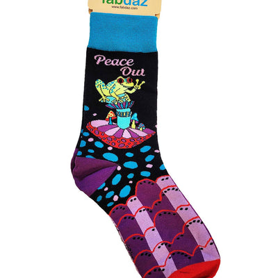 Peace Out Frog Women's Novelty Crew Socks