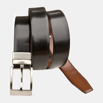 Reversible Black and Brown Leather Belt Size Small