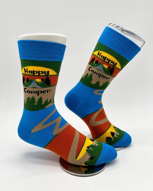 Happy Camper Men's Novelty Crew Socks