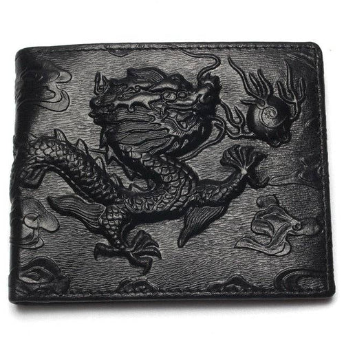 Black Leather Dragon Wallet