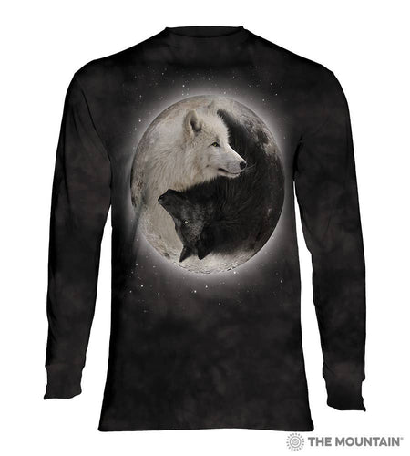 Yin Yang Wolves Adult Long Sleeve Tee - Size L