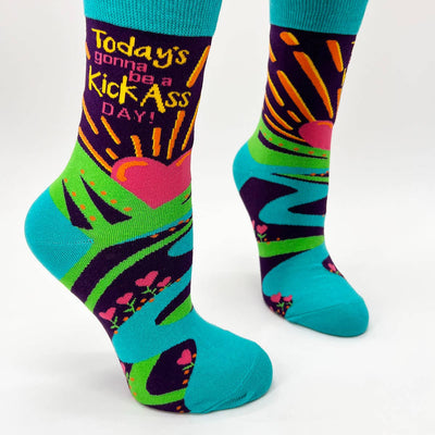 Today's Gonna Be a Kick Ass Day! Women's Crew Socks