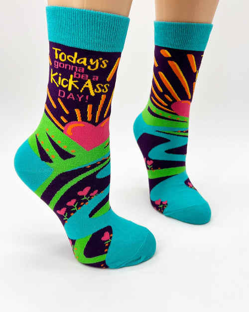 Today's Gonna Be a Kick Ass Day! Women's Crew Socks