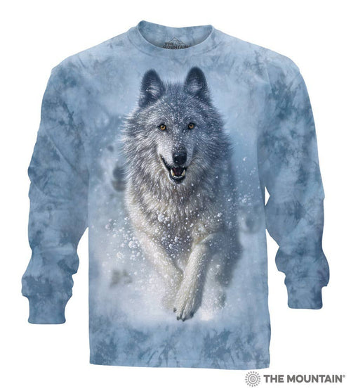 Snow Wolf Adult Long Sleeve Tee - Size Large